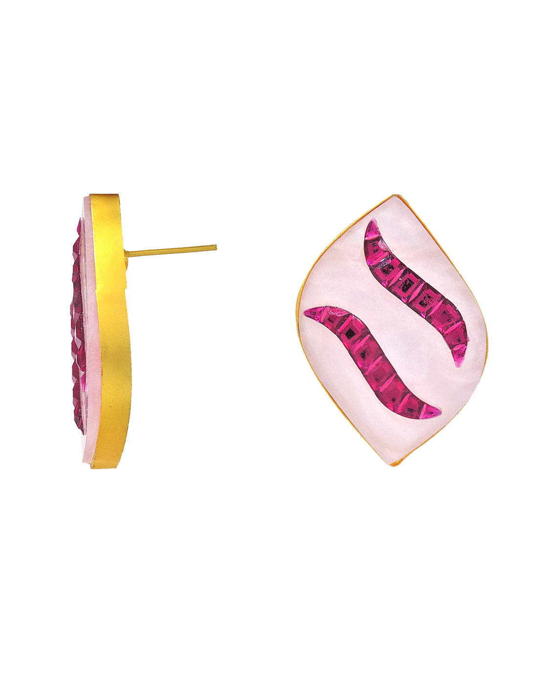 Double Wave Earrings - Statement Earrings - Gold-Plated & Hypoallergenic - Made in India - Dubai Jewellery - Dori