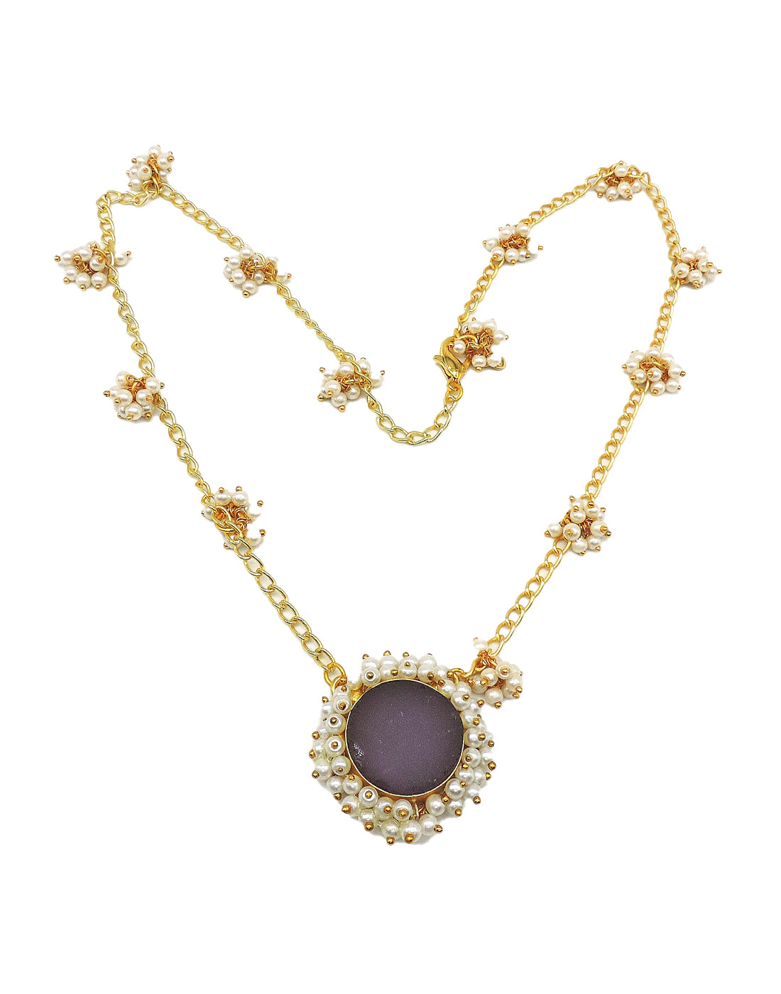 Bloom Necklace (Amethyst) - Statement Necklaces - Gold-Plated & Hypoallergenic Jewellery - Made in India - Dubai Jewellery - Dori