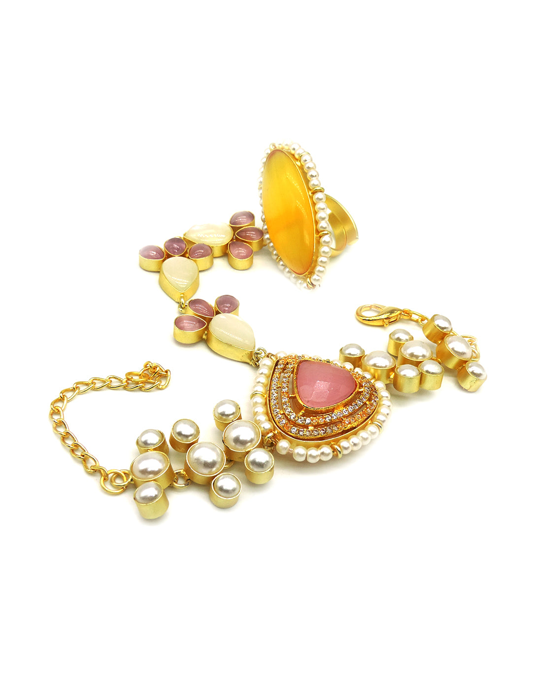 Kasa Hand Harness - Statement Hand Harness - Gold-Plated & Hypoallergenic Jewellery - Made in India - Dubai Jewellery - Dori