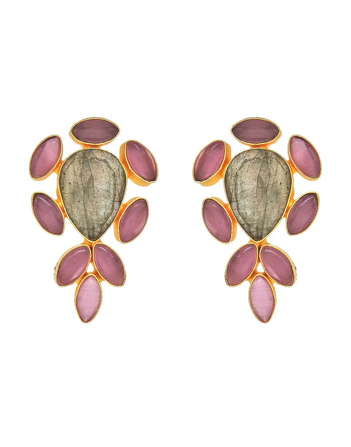 Glass & Labradorite Earrings- Handcrafted Jewellery from Dori