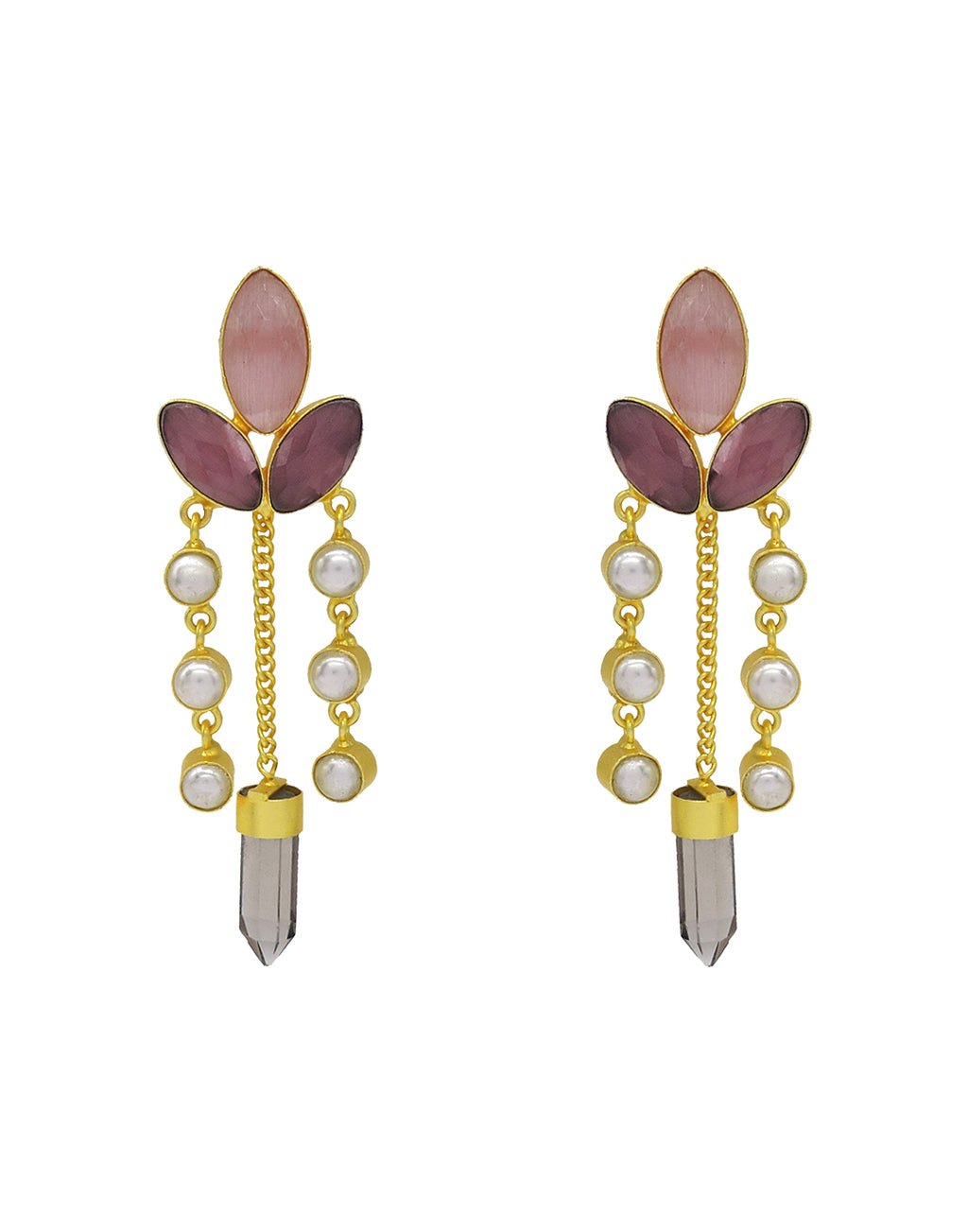 Floral Trail Earrings - Statement Earrings - Gold-Plated & Hypoallergenic - Made in India - Dubai Jewellery - Dori