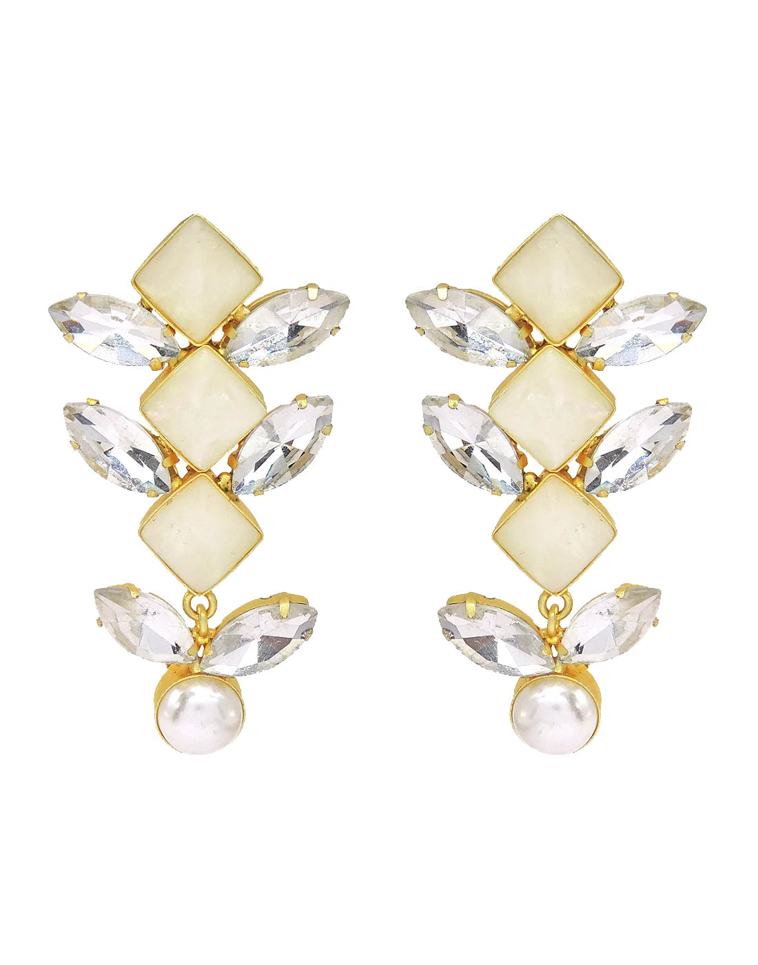 Pearl & Crystal Statement Earrings