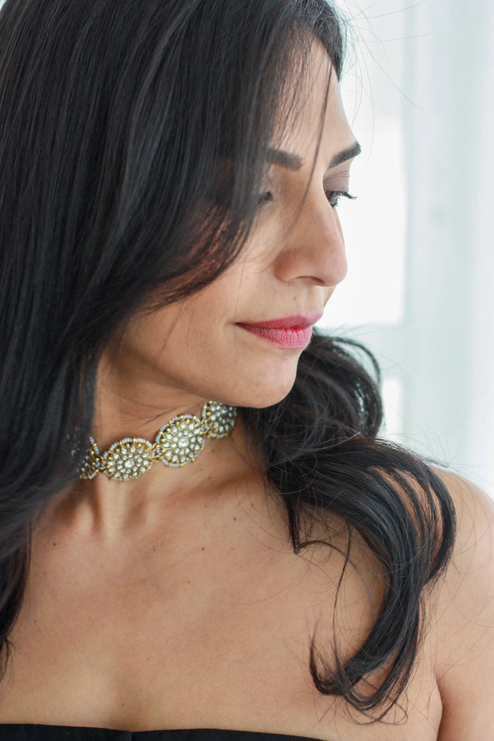 Floral Kundan Choker Necklacefrom Dori