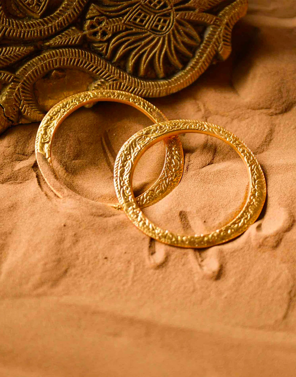 Fossil Bangle - Statement Bracelets & Cuffs - Gold-Plated & Hypoallergenic Jewellery - Made in India - Dubai Jewellery - Dori