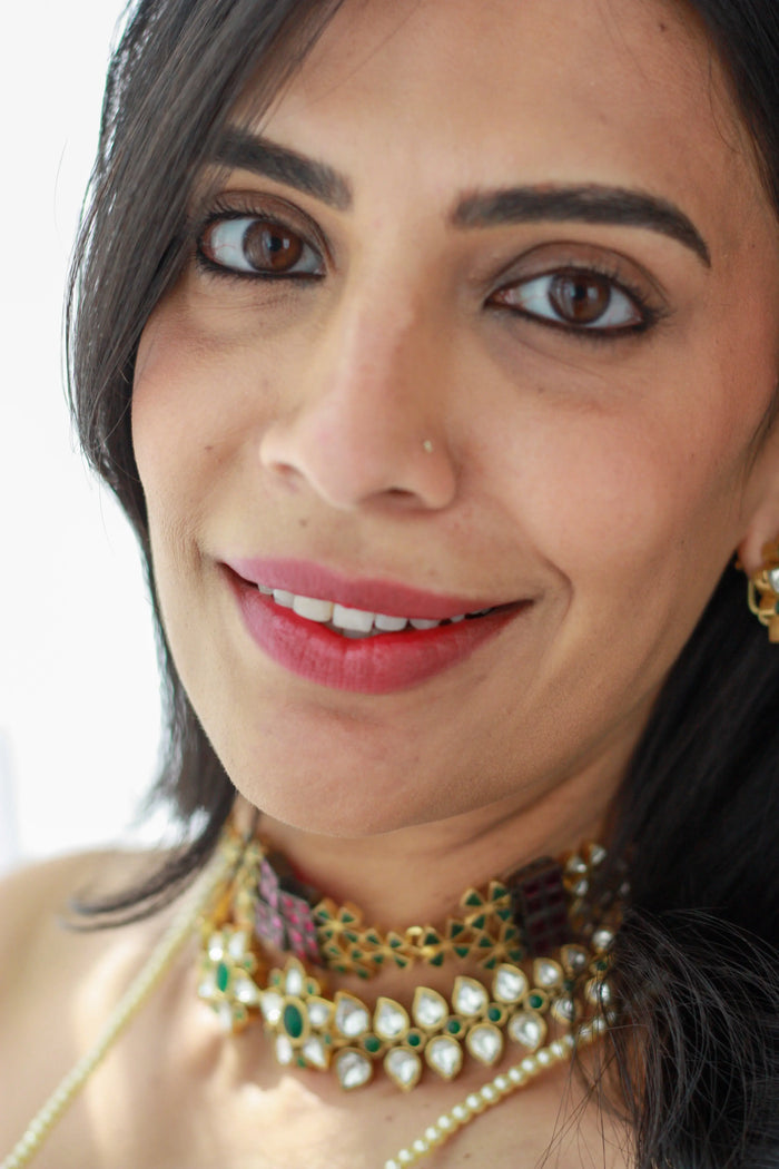 Multi-Row Polki Necklacefrom Dori