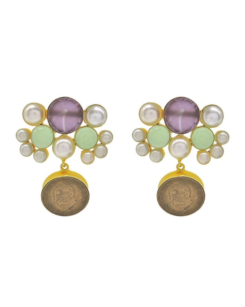 Avel Earrings (Amethyst) - Earrings - Handcrafted Jewellery - Made in India - Dubai Jewellery, Fashion & Lifestyle - Dori