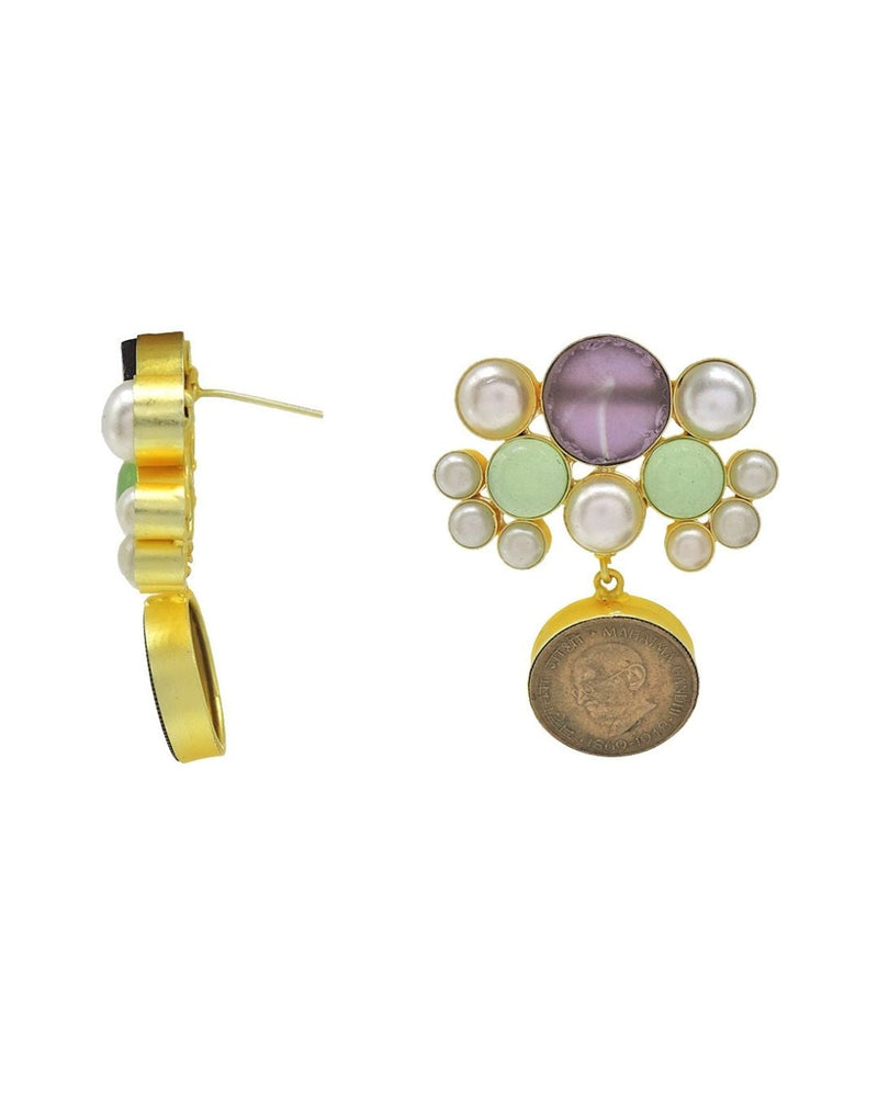 Avel Earrings (Amethyst) - Earrings - Handcrafted Jewellery - Made in India - Dubai Jewellery, Fashion & Lifestyle - Dori