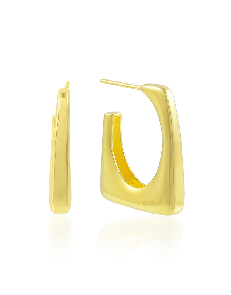 Oval Geometric Hoops - Statement Earrings - Gold-Plated & Hypoallergenic Jewellery - Made in India - Dubai Jewellery - Dori