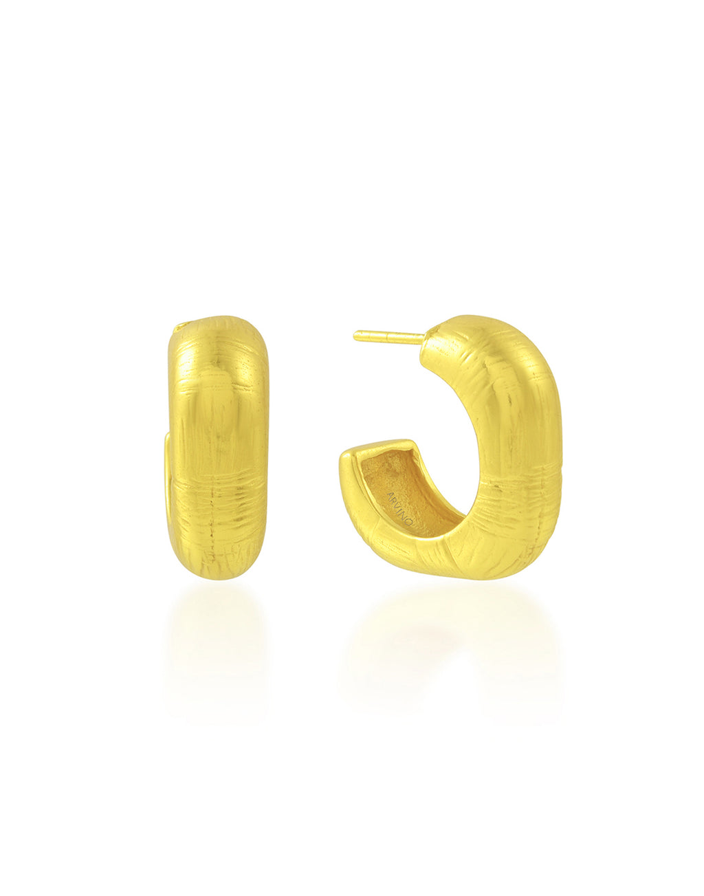 Textured Square Hoops - Statement Earrings - Gold-Plated & Hypoallergenic Jewellery - Made in India - Dubai Jewellery - Dori