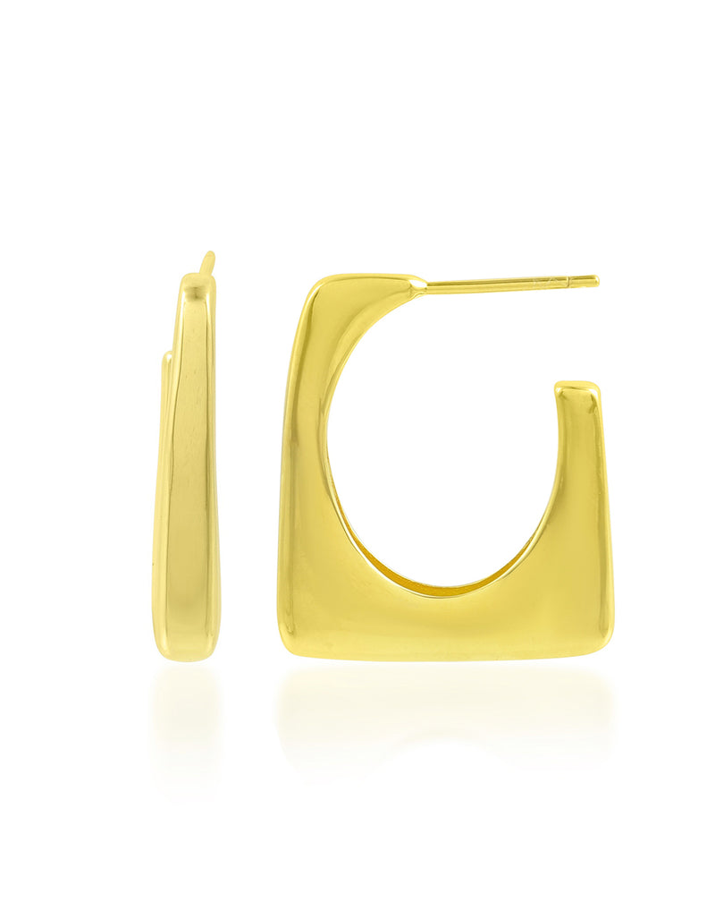 Oval Geometric Hoops - Statement Earrings - Gold-Plated & Hypoallergenic Jewellery - Made in India - Dubai Jewellery - Dori