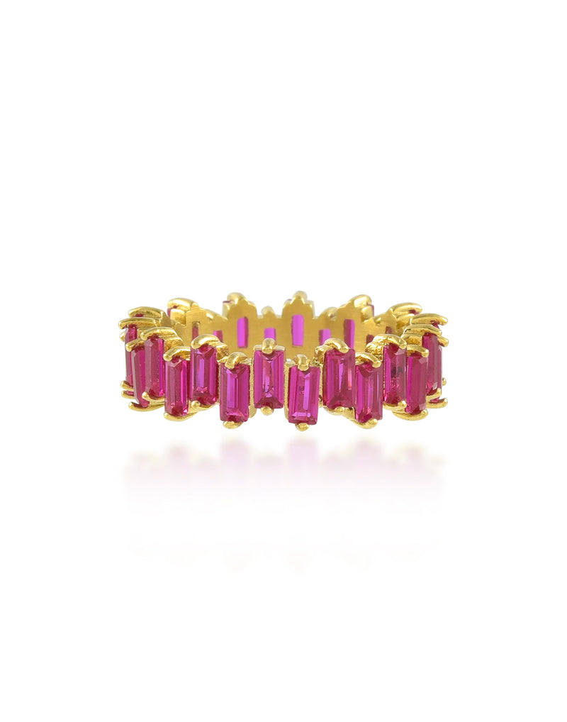 Pink Vogue Ring - Statement Rings - Gold-Plated & Hypoallergenic Jewellery - Made in India - Dubai Jewellery - Dori