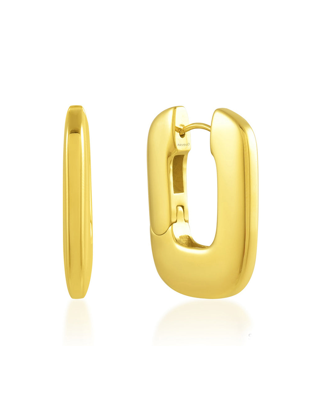 Casual Geometric Ellipse Hoops - Statement Earrings - Gold-Plated & Hypoallergenic Jewellery - Made in India - Dubai Jewellery - Dori