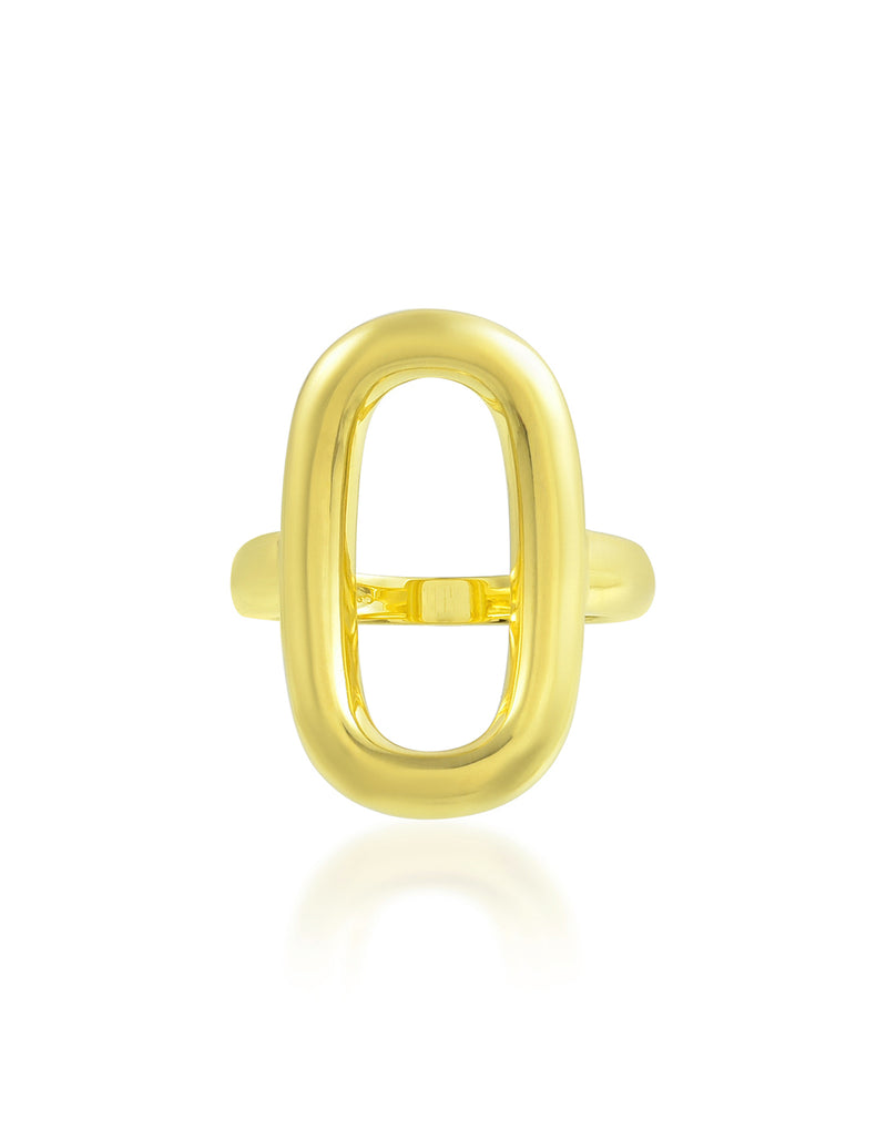 Oval Décor Ring - Statement Rings - Gold-Plated & Hypoallergenic Jewellery - Made in India - Dubai Jewellery - Dori