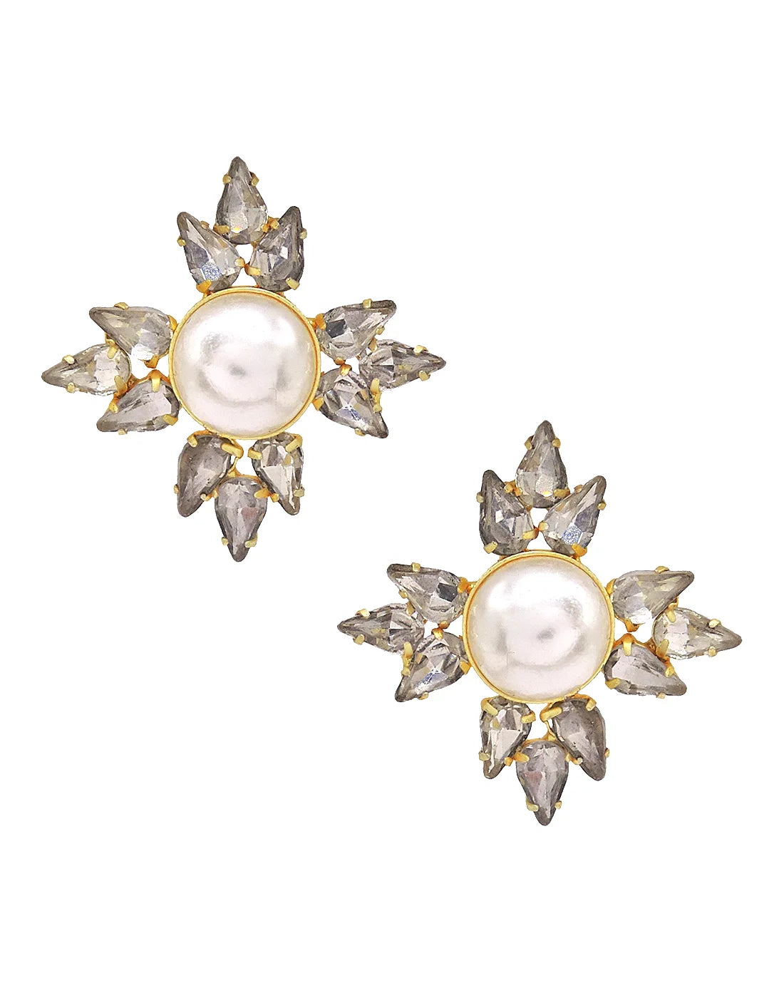 Pearl & Crystal Star Earrings- Handcrafted Jewellery from Dori