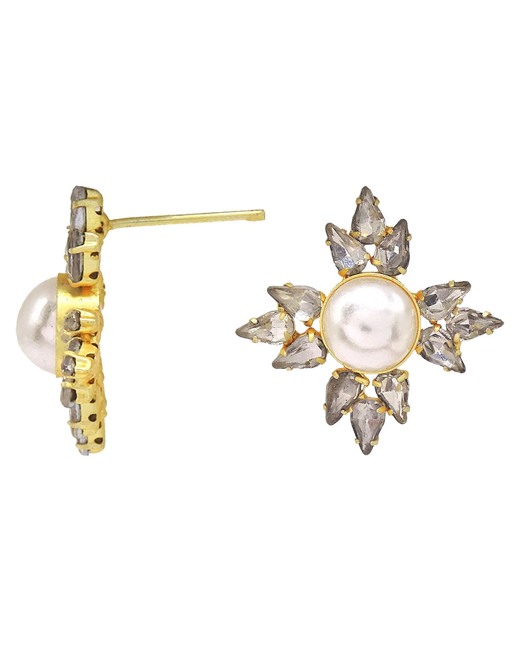 Pearl & Crystal Star Earrings- Handcrafted Jewellery from Dori