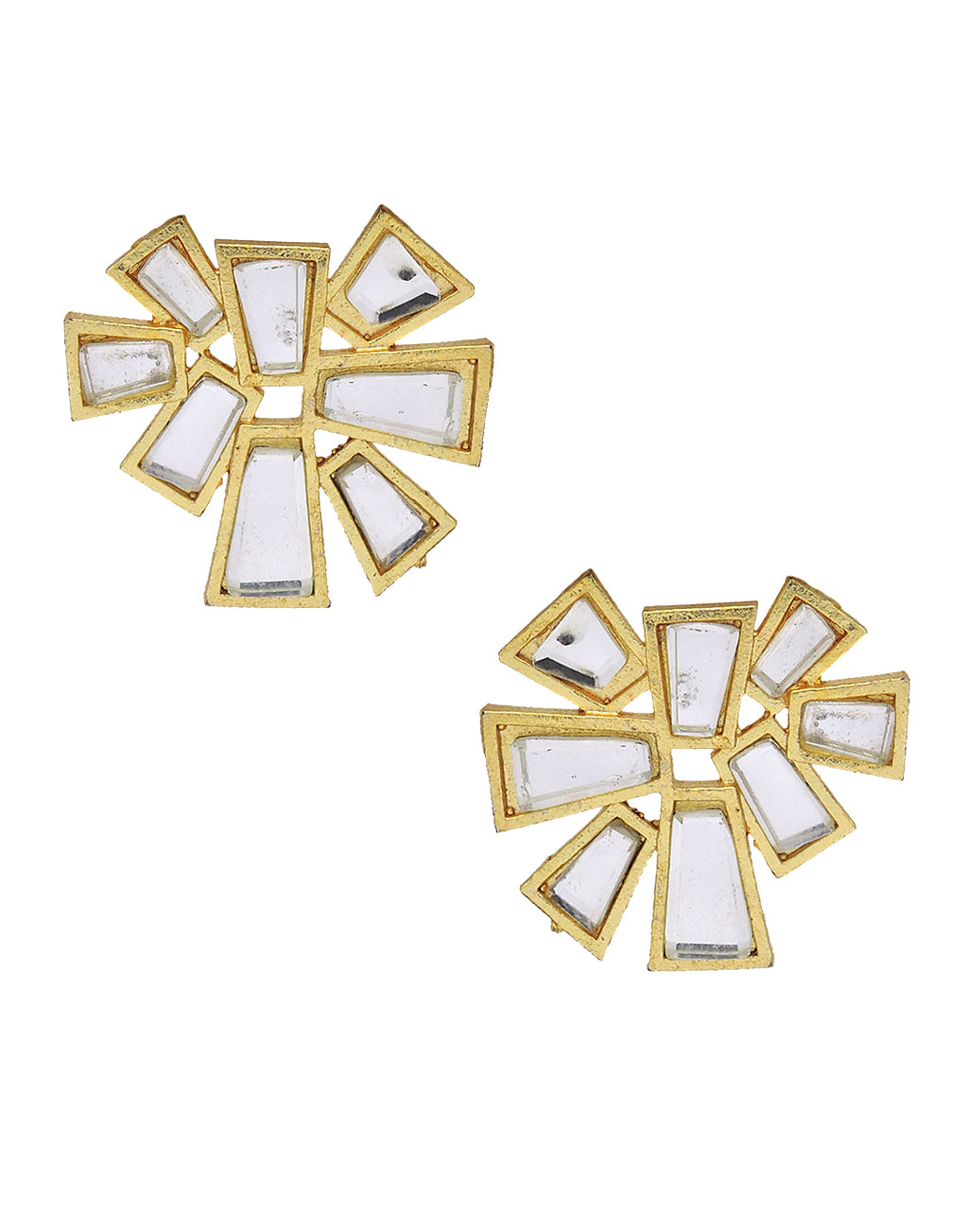Crystal Cluster Earrings - Statement Earrings - Gold-Plated & Hypoallergenic - Made in India - Dubai Jewellery - Dori