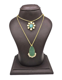 Green Monalisa Necklace - Statement Necklaces - Gold-Plated & Hypoallergenic Jewellery - Made in India - Dubai Jewellery - Dori