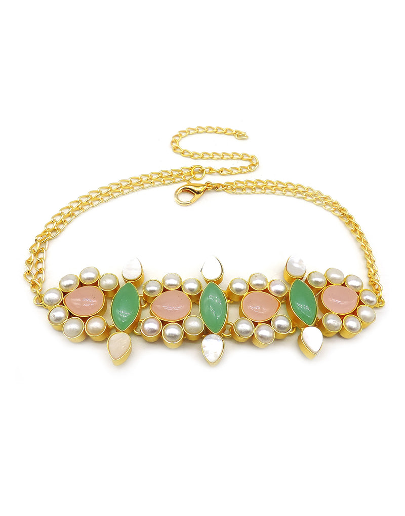 Flower Quad Necklace - Statement Necklaces - Gold-Plated & Hypoallergenic Jewellery - Made in India - Dubai Jewellery - Dori