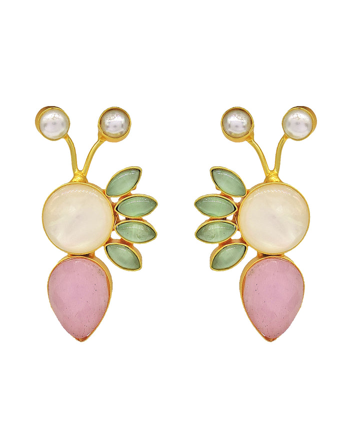 Caspia Earrings - Statement Earrings - Gold-Plated & Hypoallergenic - Made in India - Dubai Jewellery - Dori