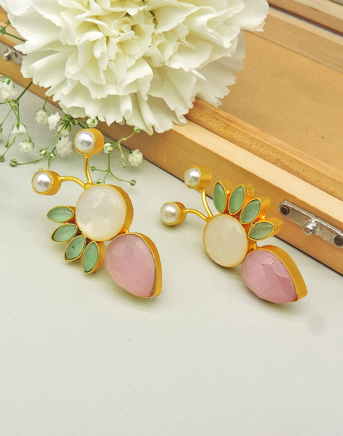 Caspia Earrings - Statement Earrings - Gold-Plated & Hypoallergenic - Made in India - Dubai Jewellery - Dori