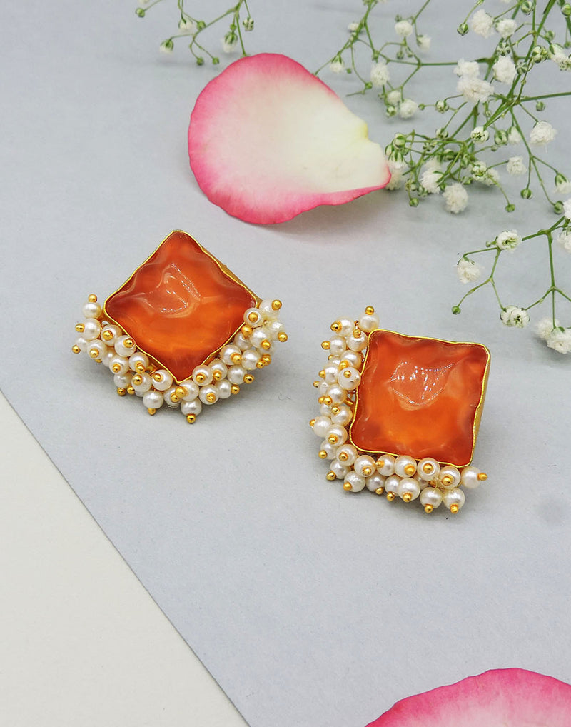 Bloom Diamond Earrings - Statement Earrings - Gold-Plated & Hypoallergenic - Made in India - Dubai Jewellery - Dori