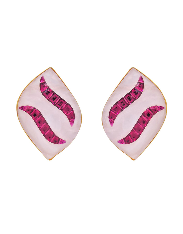 Double Wave Earrings - Statement Earrings - Gold-Plated & Hypoallergenic - Made in India - Dubai Jewellery - Dori