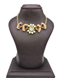 Round Flower Necklace - Statement Necklaces - Gold-Plated & Hypoallergenic Jewellery - Made in India - Dubai Jewellery - Dori