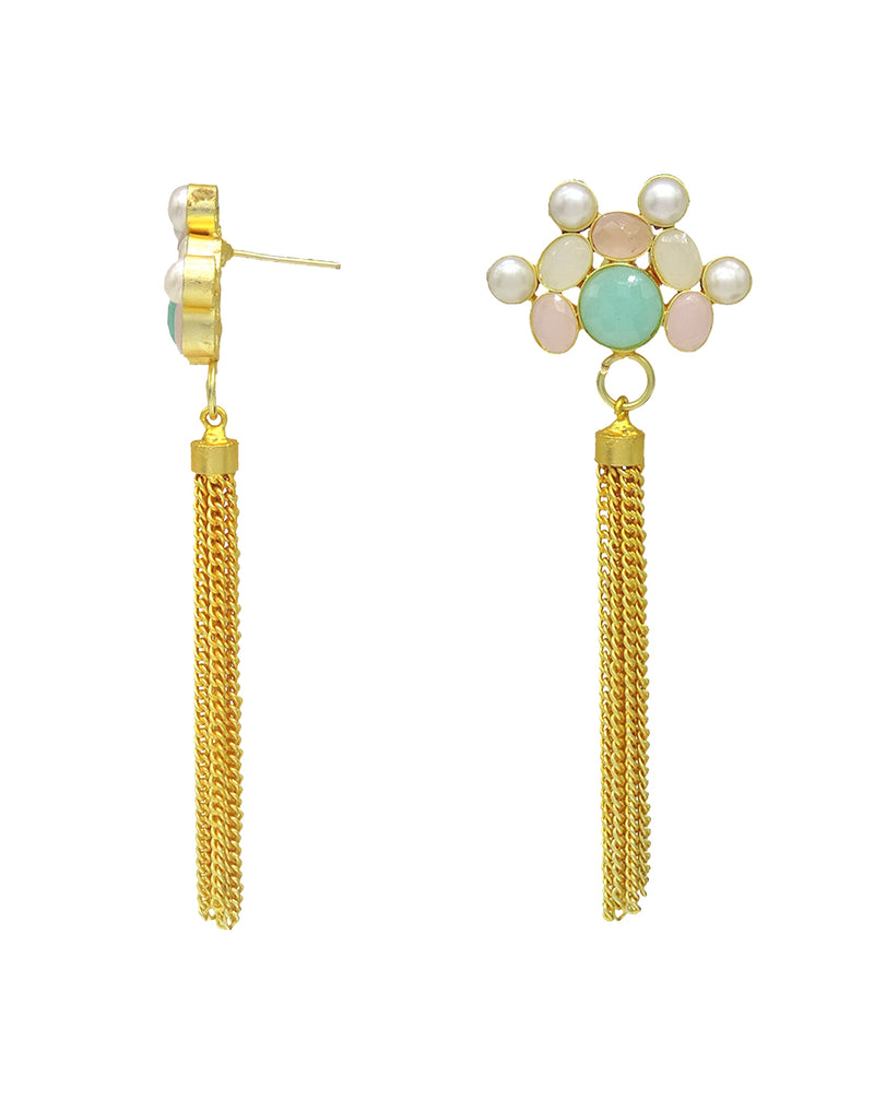 Long Chain Earrings - Statement Earrings - Gold-Plated & Hypoallergenic - Made in India - Dubai Jewellery - Dori