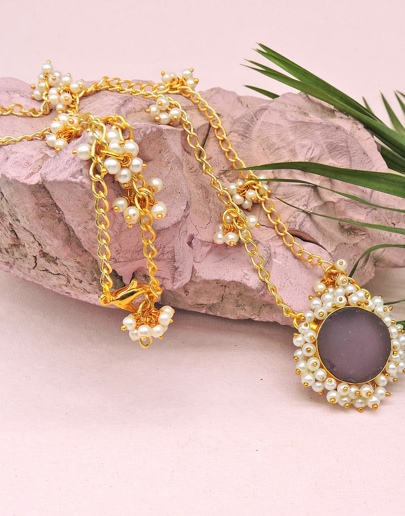 Bloom Necklace (Amethyst) - Statement Necklaces - Gold-Plated & Hypoallergenic Jewellery - Made in India - Dubai Jewellery - Dori