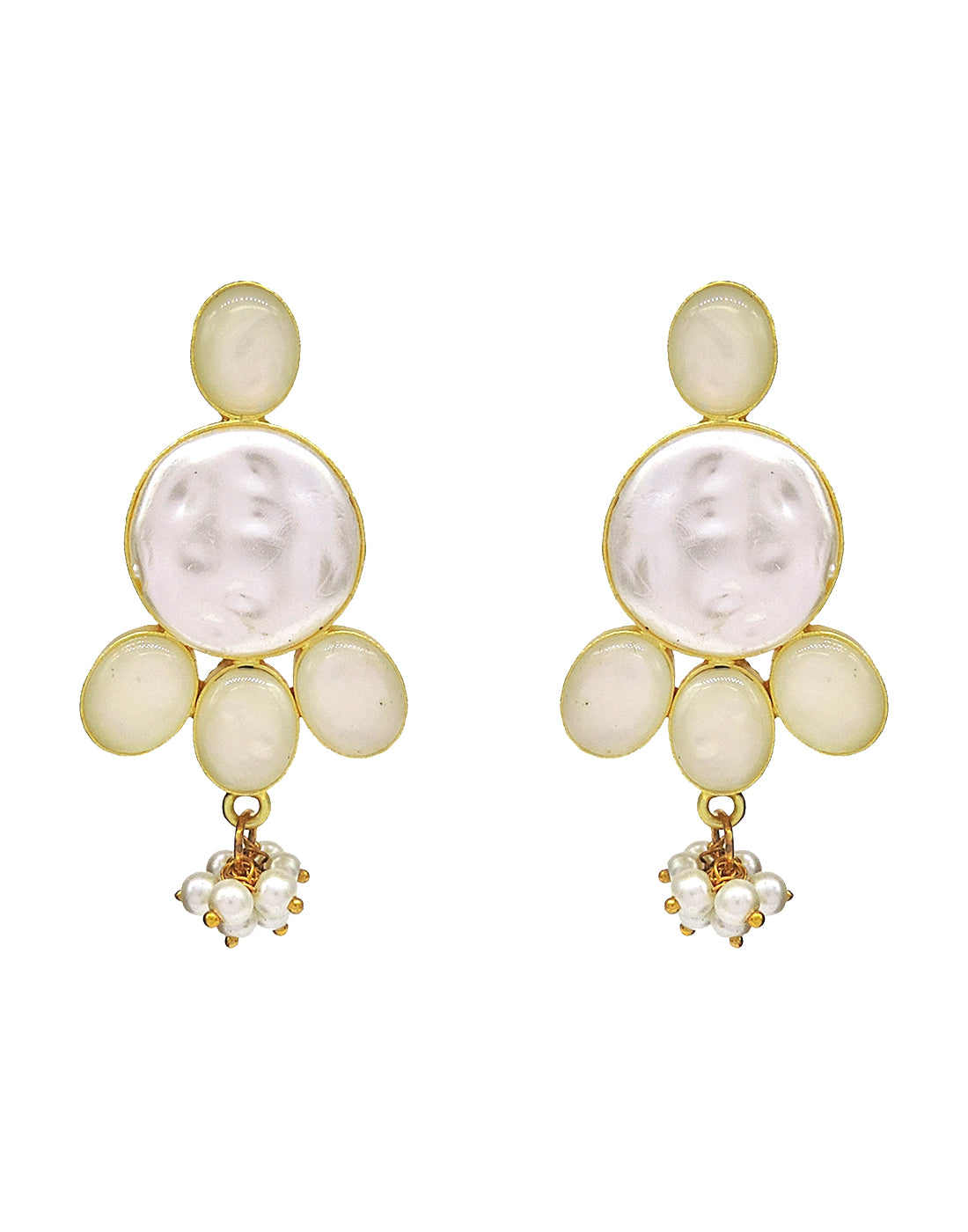 Baroque Pearl & Shell Earrings - Statement Earrings - Gold-Plated & Hypoallergenic Jewellery - Made in India - Dubai Jewellery - Dori