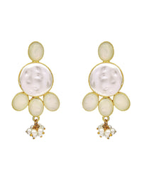 Baroque Pearl & Shell Earrings - Statement Earrings - Gold-Plated & Hypoallergenic Jewellery - Made in India - Dubai Jewellery - Dori