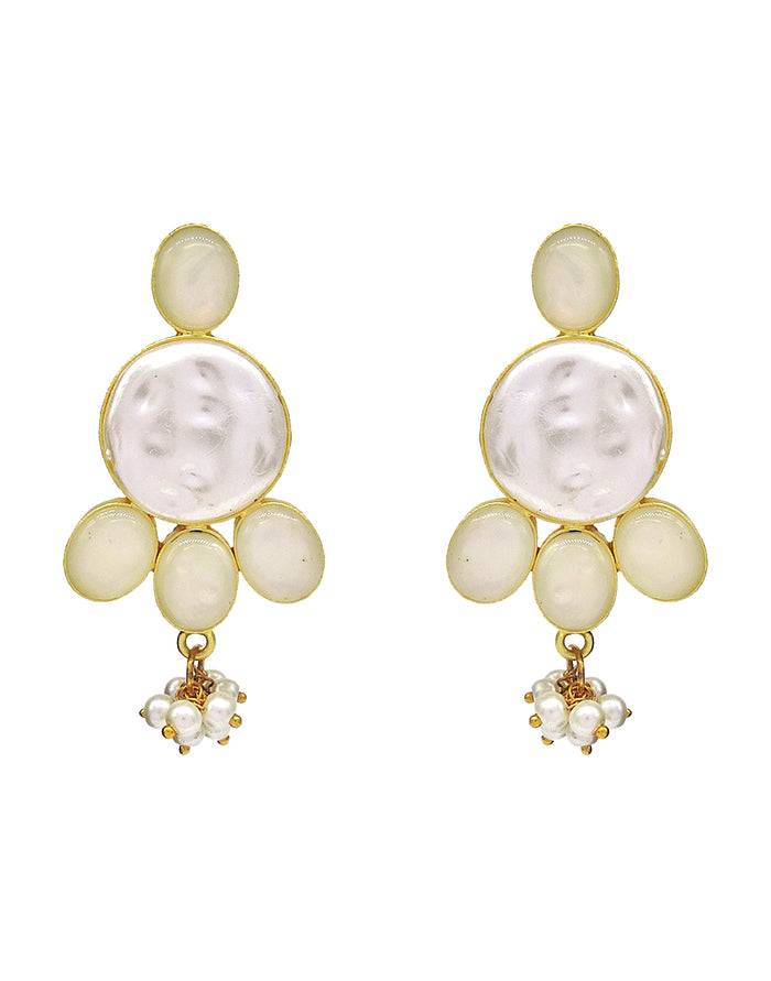 Baroque Pearl & Shell Earrings - Statement Earrings - Gold-Plated & Hypoallergenic Jewellery - Made in India - Dubai Jewellery - Dori