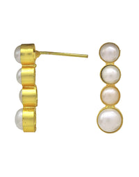 Pearl Quad Earrings - Statement Earrings - Gold-Plated & Hypoallergenic - Made in India - Dubai Jewellery - Dori