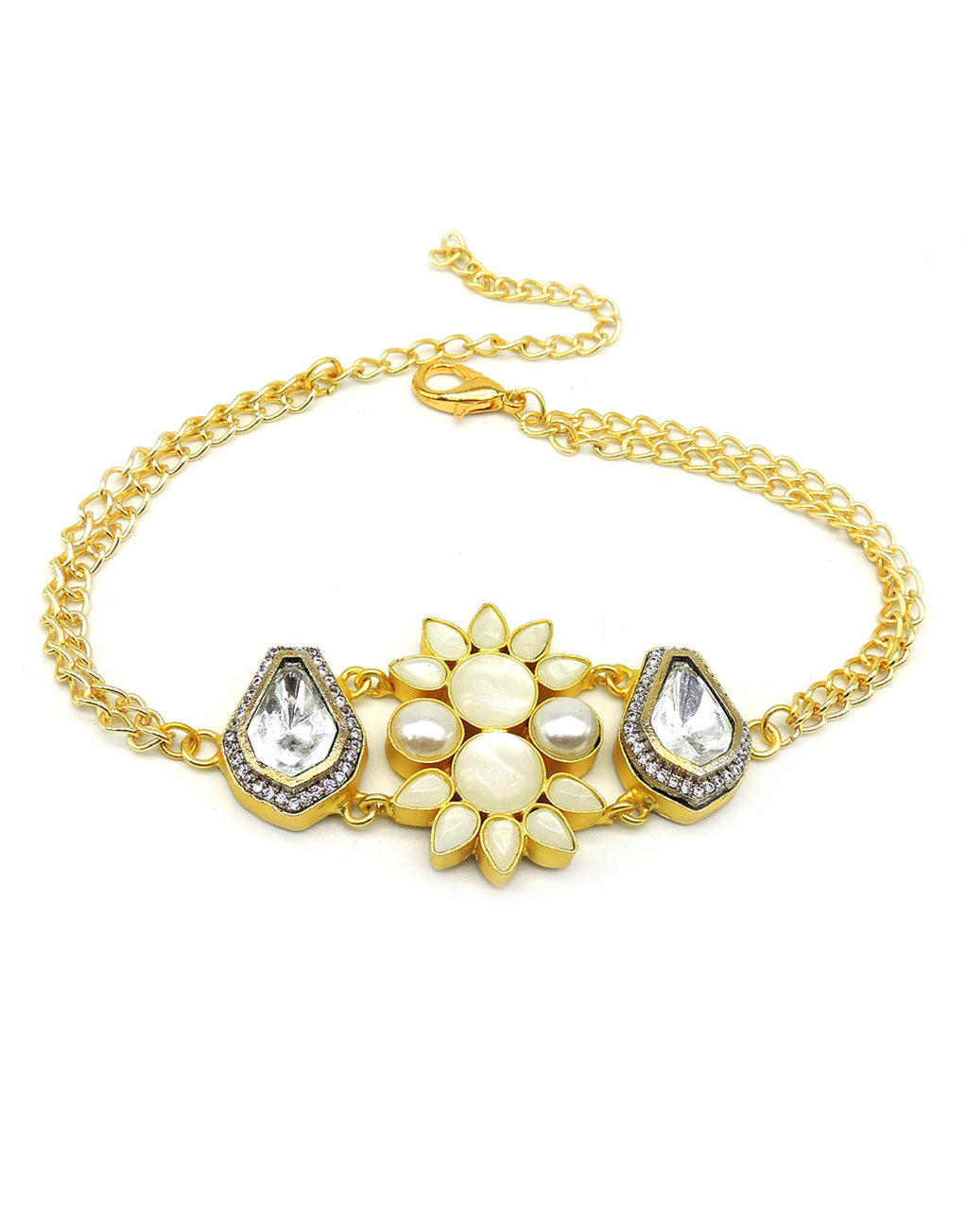 Double Flower Necklace - Statement Necklaces - Gold-Plated & Hypoallergenic Jewellery - Made in India - Dubai Jewellery - Dori