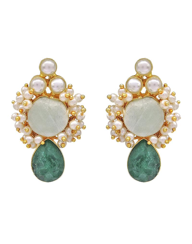 Forest Tone Earrings - Statement Earrings - Gold-Plated & Hypoallergenic - Made in India - Dubai Jewellery - Dori
