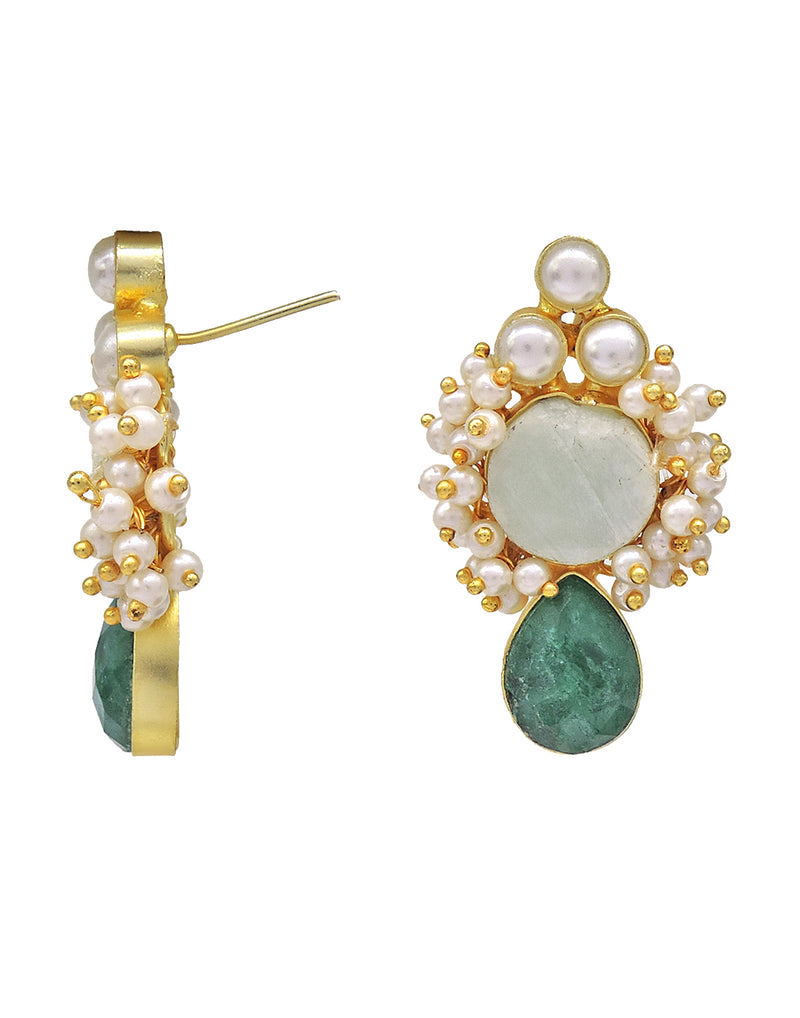Forest Tone Earrings - Statement Earrings - Gold-Plated & Hypoallergenic - Made in India - Dubai Jewellery - Dori