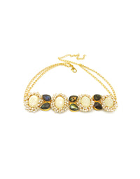 Labradorite & Shell Necklace - Statement Necklaces - Gold-Plated & Hypoallergenic Jewellery - Made in India - Dubai Jewellery - Dori