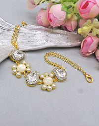 Flower & Crystal Necklace - Statement Necklaces - Gold-Plated & Hypoallergenic Jewellery - Made in India - Dubai Jewellery - Dori