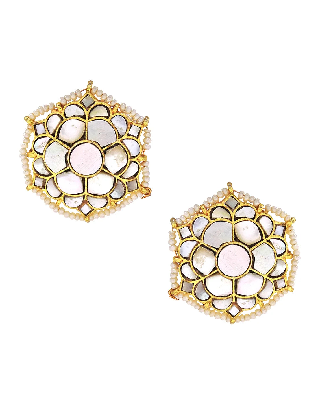 Pearl & Shell Cluster Earrings