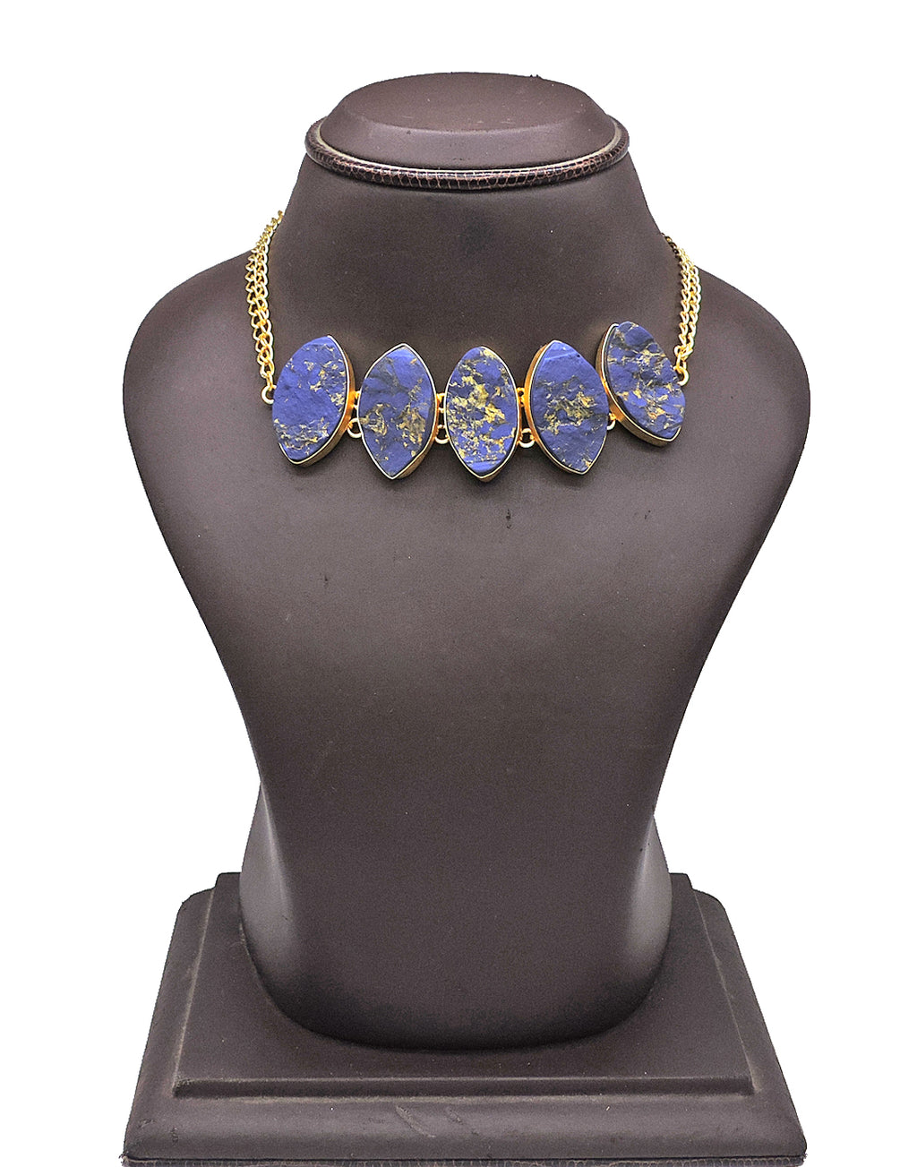 Blue Bhatti Necklace - Statement Necklaces - Gold-Plated & Hypoallergenic Jewellery - Made in India - Dubai Jewellery - Dori