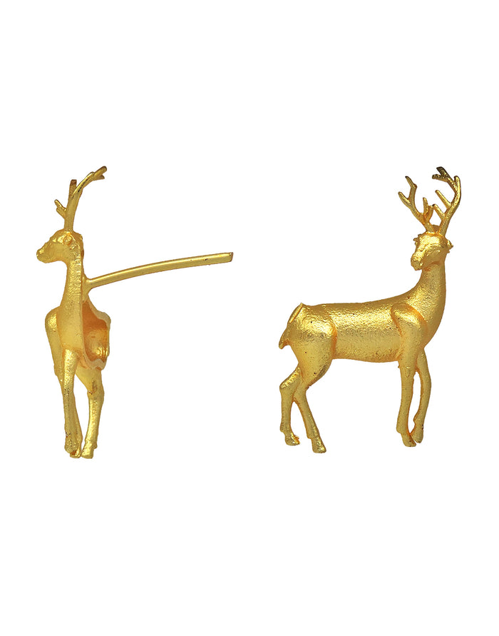 Deer Earrings - Statement Earrings - Gold-Plated & Hypoallergenic - Made in India - Dubai Jewellery - Dori