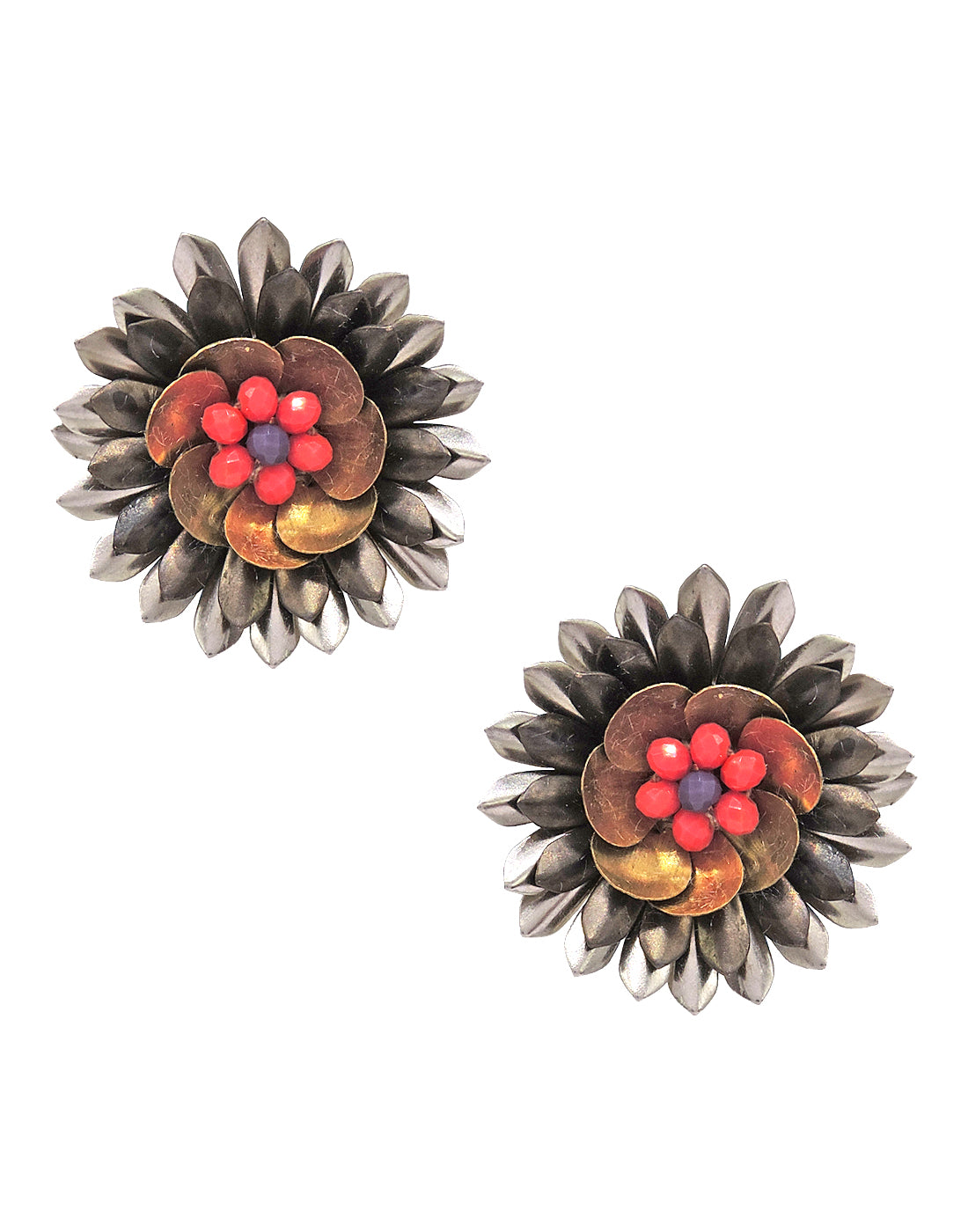 Flower Bead Earrings - Statement Earrings - Gold-Plated & Hypoallergenic - Made in India - Dubai Jewellery - Dori