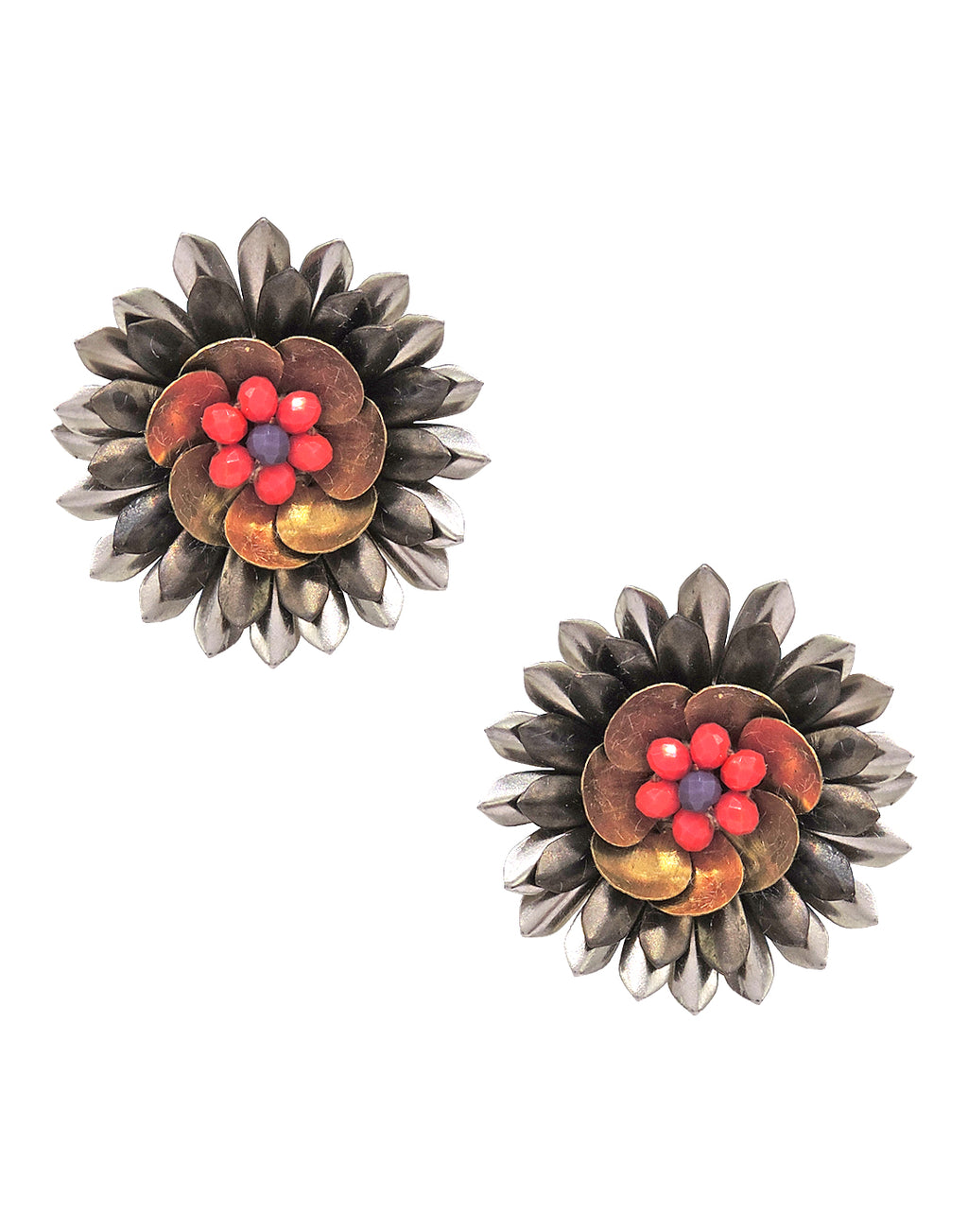 Flower Bead Earrings - Statement Earrings - Gold-Plated & Hypoallergenic - Made in India - Dubai Jewellery - Dori