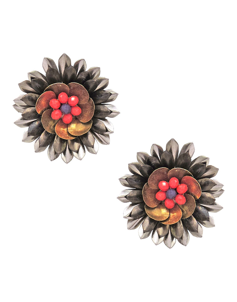 Flower Bead Earrings - Statement Earrings - Gold-Plated & Hypoallergenic - Made in India - Dubai Jewellery - Dori