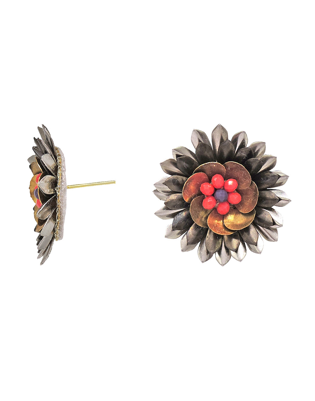 Flower Bead Earrings - Statement Earrings - Gold-Plated & Hypoallergenic - Made in India - Dubai Jewellery - Dori