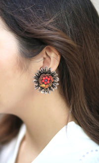 Flower Bead Earrings - Statement Earrings - Gold-Plated & Hypoallergenic - Made in India - Dubai Jewellery - Dori