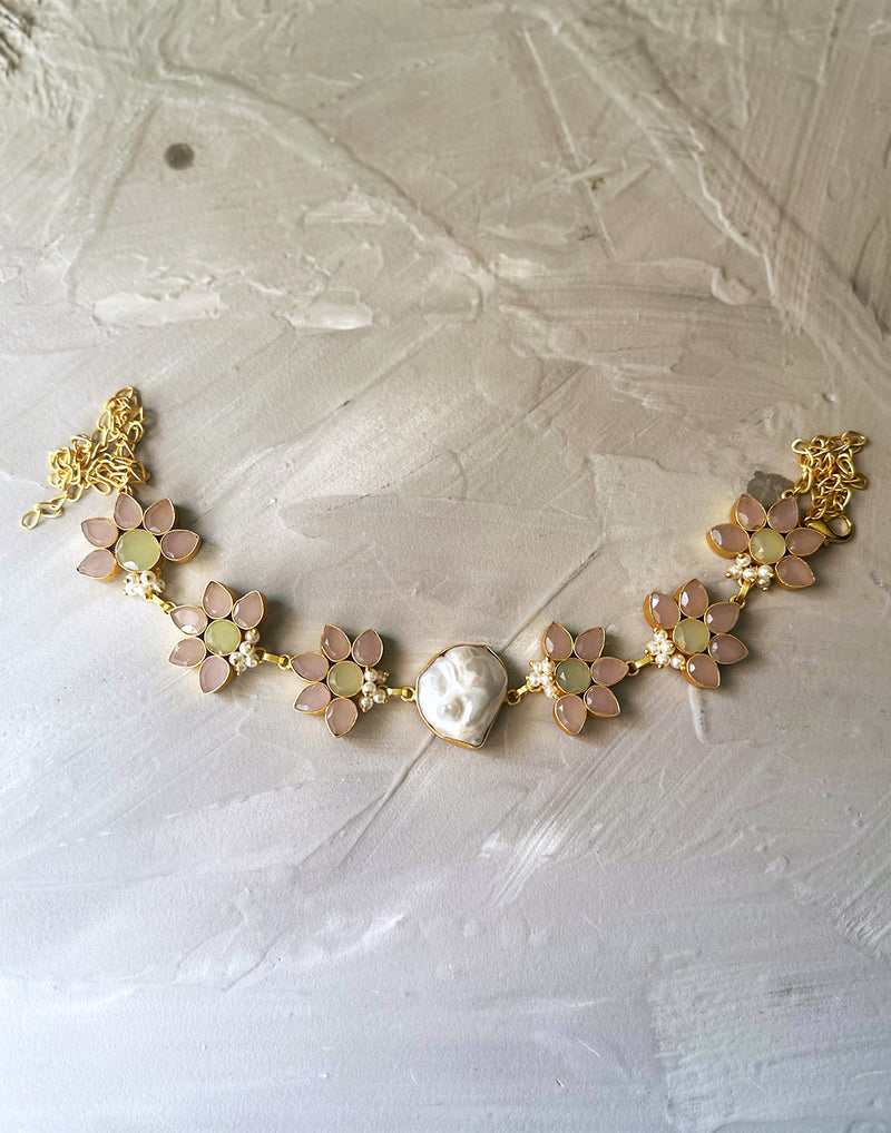 Monalisa & Baroque Pearl Choker - Statement Necklaces - Gold-Plated & Hypoallergenic Jewellery - Made in India - Dubai Jewellery - Dori