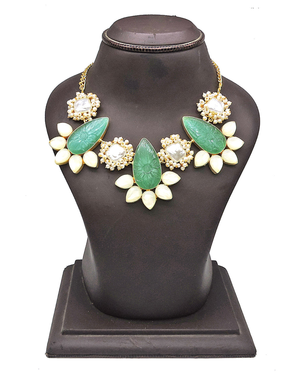 Pearl pearl,green and red Classic Indian Wedding Peal Statement Necklace,  Size: Standard at Rs 102/piece in Ghaziabad