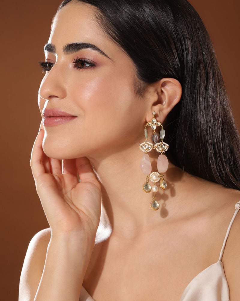 Athena Kumudini Earrings Handcrafted Jewellery - Made in India - Dubai Jewellery, Fashion & Lifestyle - Dori