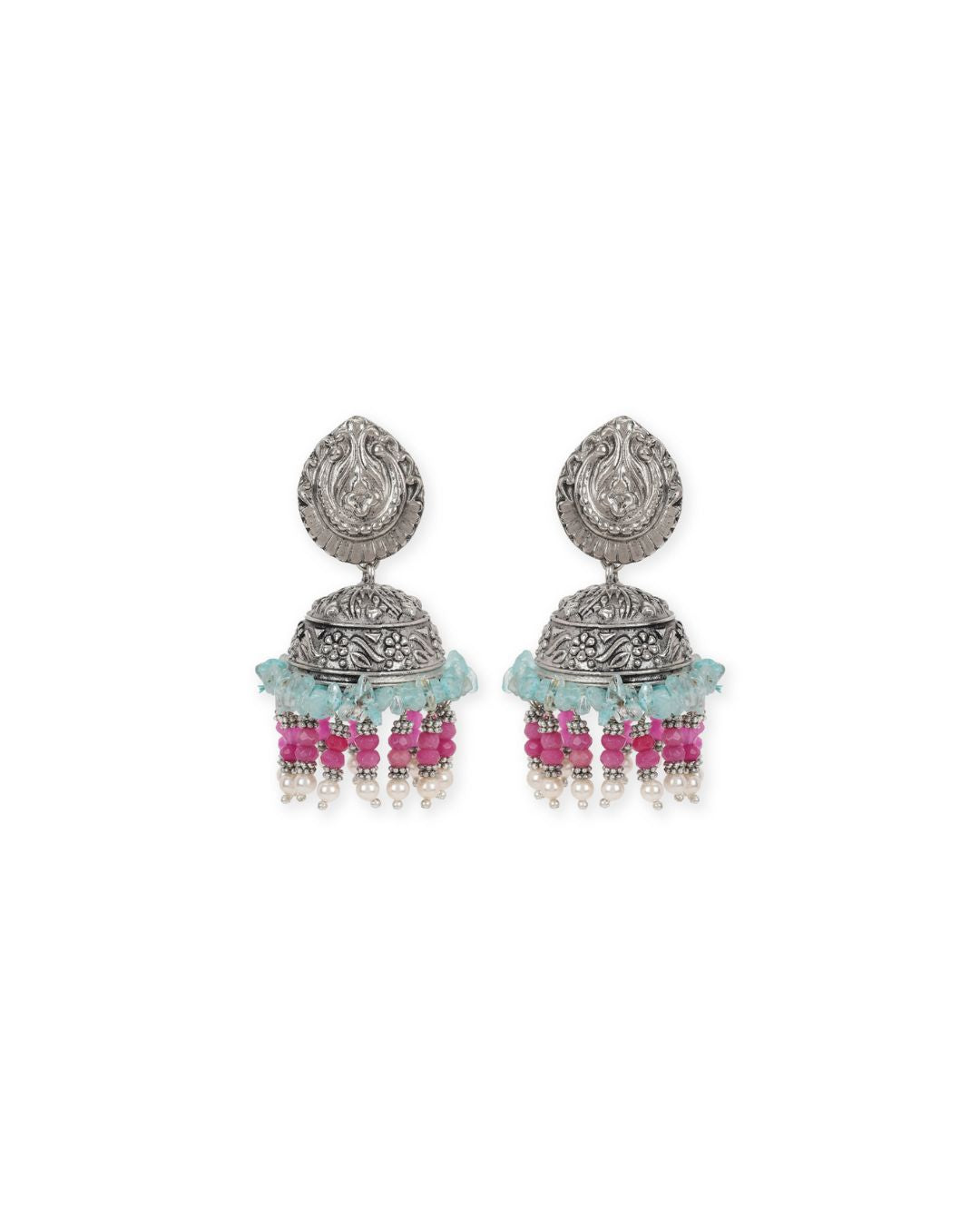 Hygea Gulaab Ladi Jhumkas Handcrafted Jewellery - Made in India - Dubai Jewellery, Fashion & Lifestyle - Dori